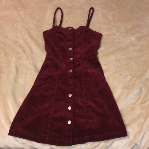 burgundy mini dress